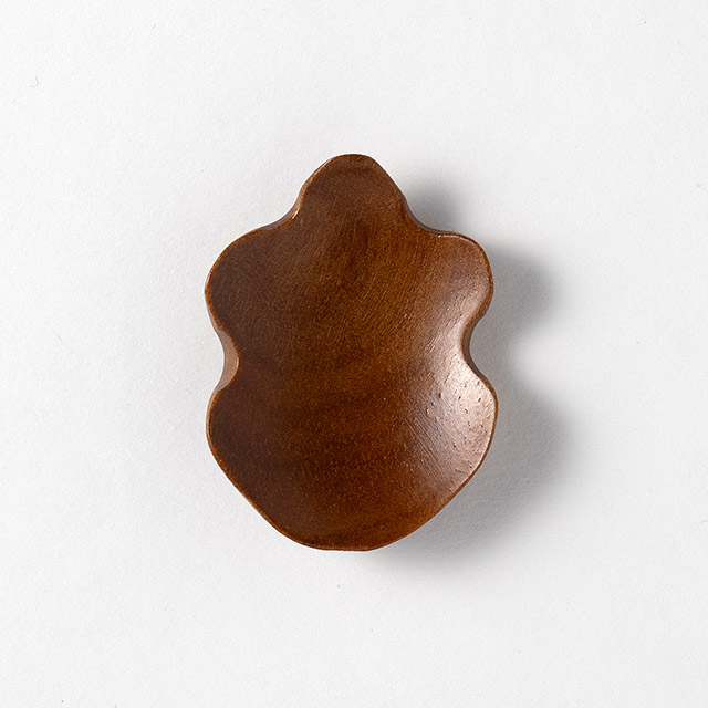 箸置 木製 薄茶変形