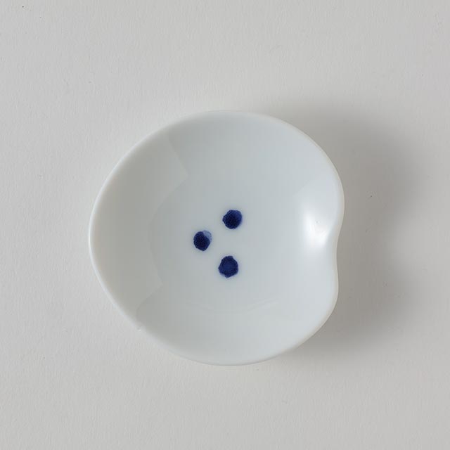 st-010 豆小皿 紺ドット