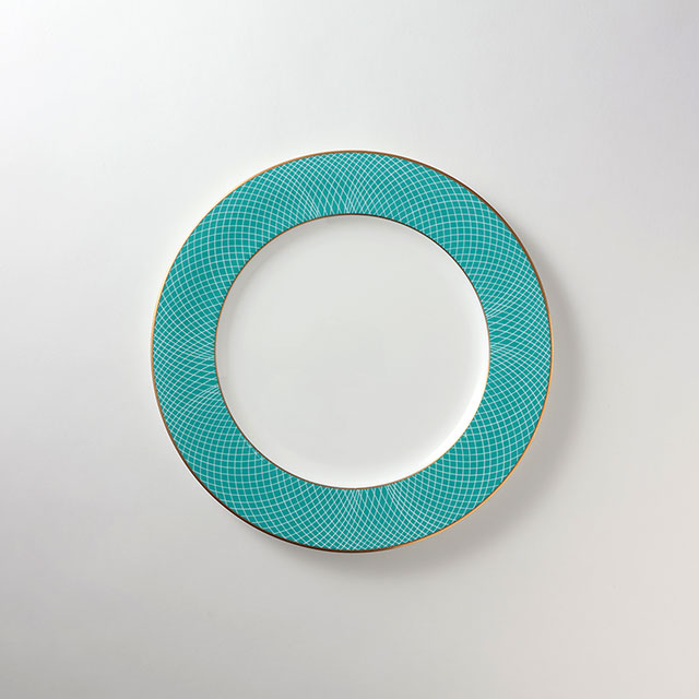 Fine ミート皿 Pグリーン/白