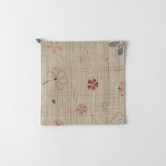 ミニマット花 ビーズ付 13×13