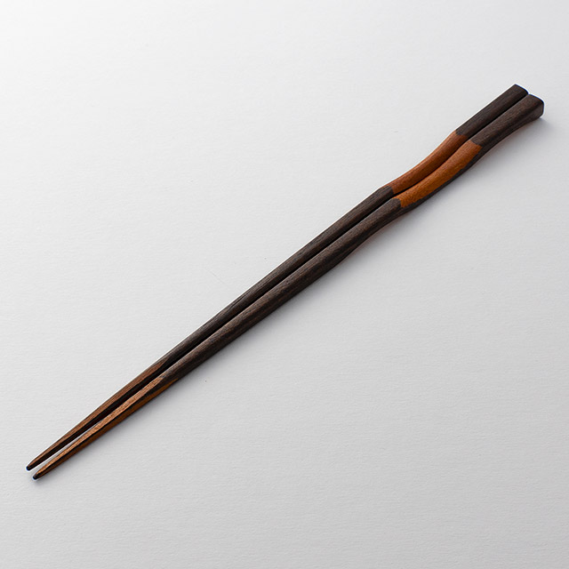 箸 墨彫カーブ 茶/Be