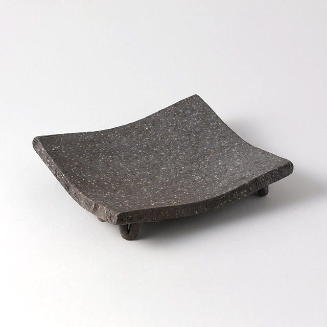 森圭介 正角脚付皿 19×17