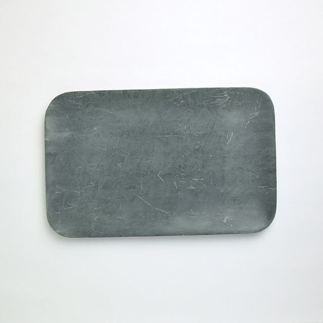 ストーン長方形皿　ブルー