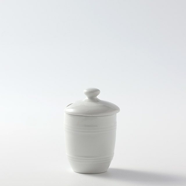 API　蓋付シュガー入れ　白