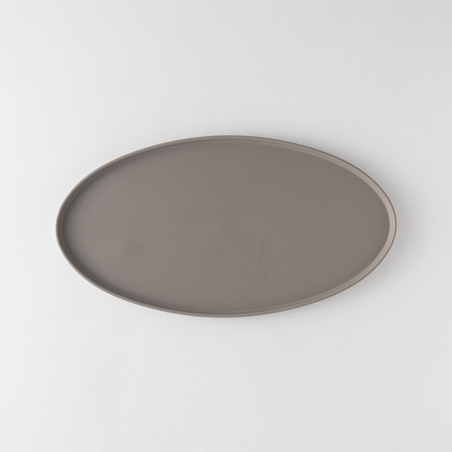 MORIYAMA　オーバル皿32cmグレー