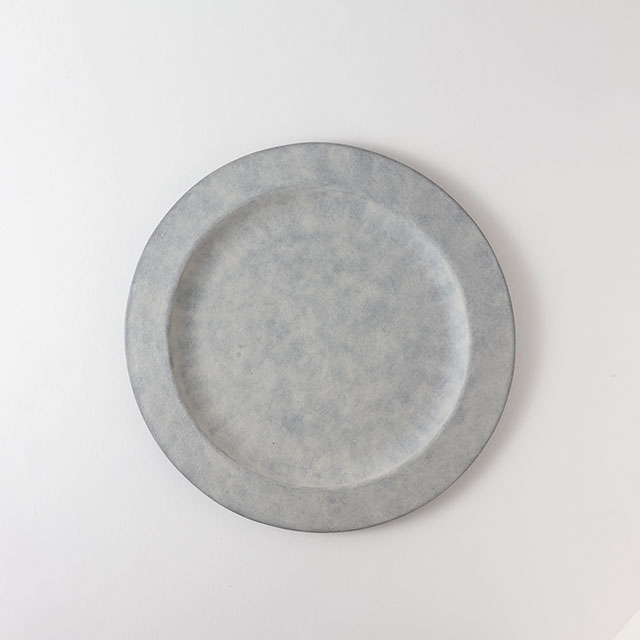鈴木智子　リム皿25cm (薄白化粧） 下向き
