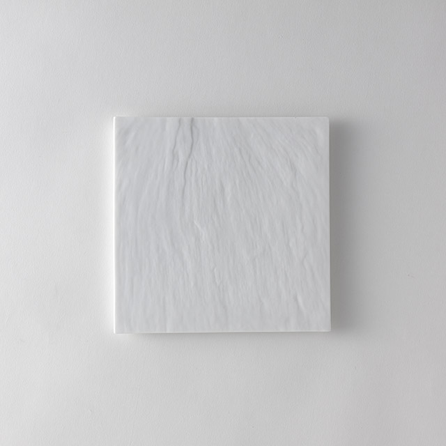 硯石正角プレート ホワイト18cm 有田焼