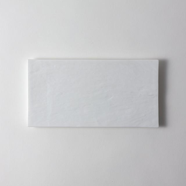 硯石長角プレート　ホワイト25×13　有田焼