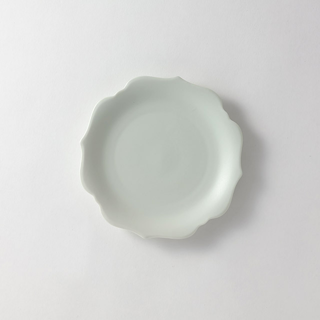 ODA　16.5取皿／稜花（青白）