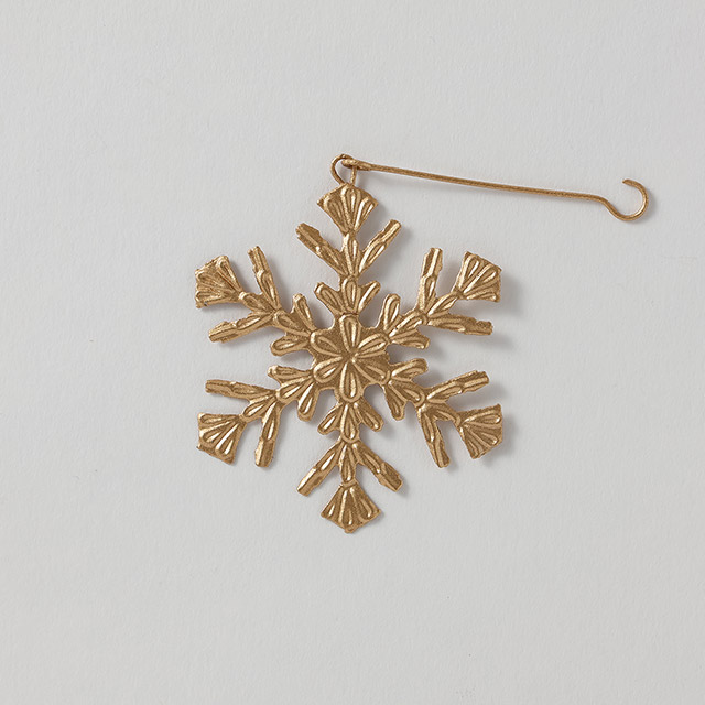 エンボスブリキオーナメント スノー金