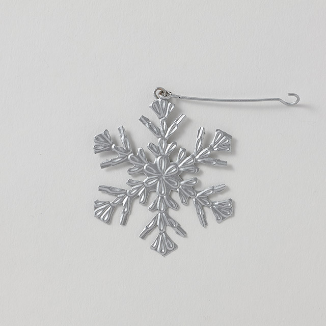 エンボスブリキオーナメント スノー銀