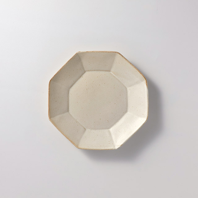 益子焼 八角皿 アイボリー
