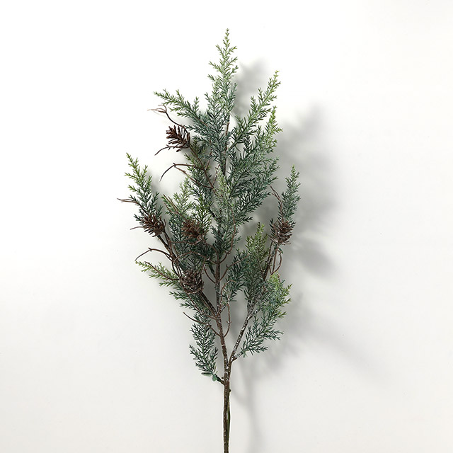 アートフラワー グリーンパインコーンスプレー