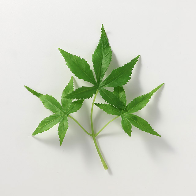 アートフラワー 紅葉(緑)大 3リーフ