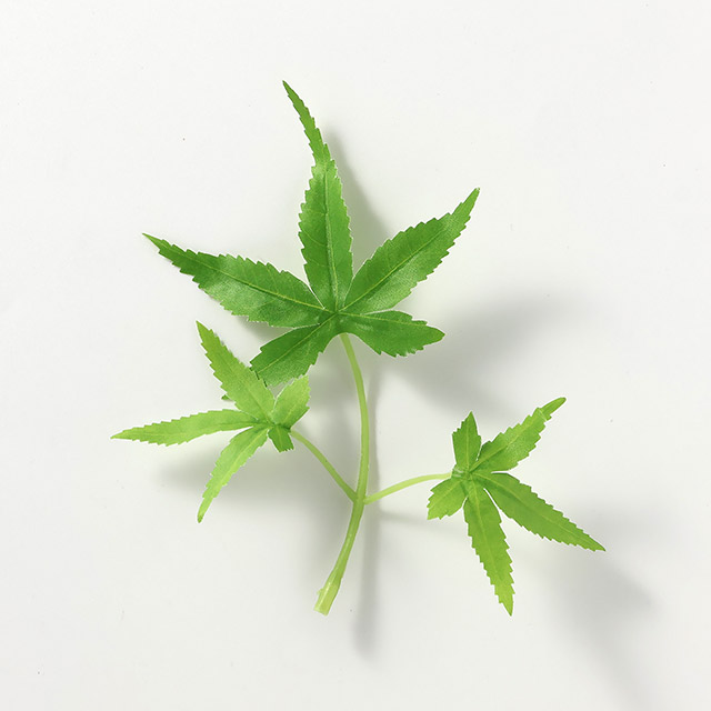 アートフラワー　紅葉（緑）小　3リーフ