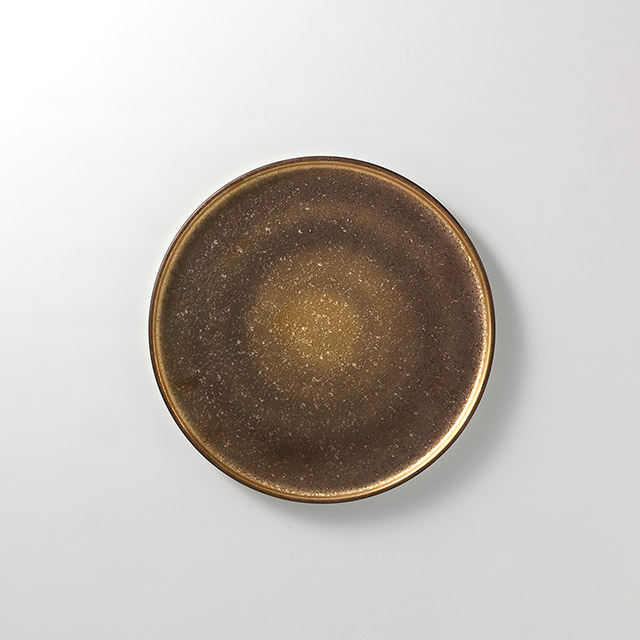 有田焼 晶金塗り渕付き丸皿 22cm