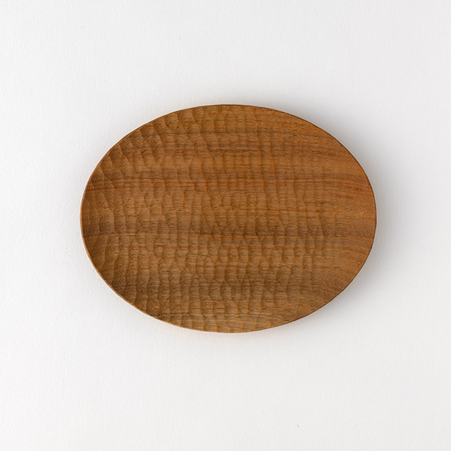 會田竜也 楕円皿17cm くるみ