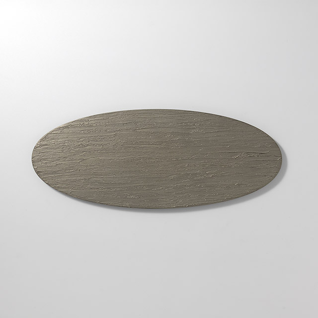 冨樫孝雄 楕円トレー 冬枝シルバー