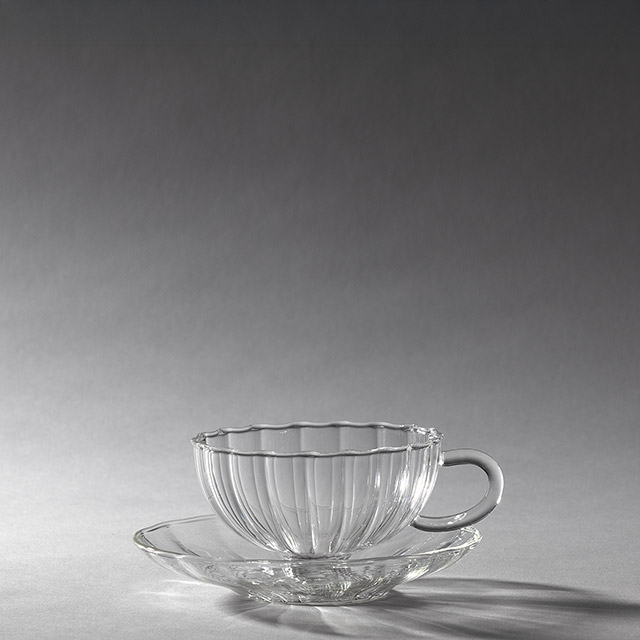 ガラスカップ＆ソーサー　Elegance