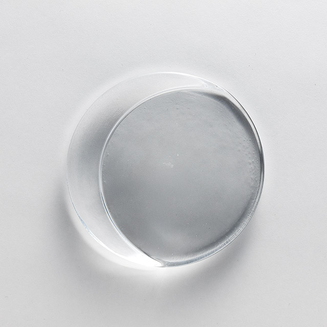 満ち欠け丸形ガラスプレート 18cm クリア