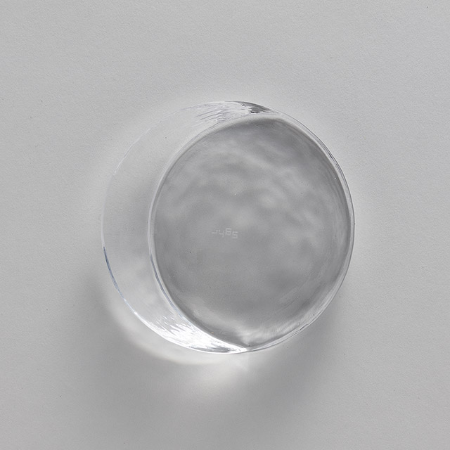 満ち欠け丸形ガラスプレート 10cm クリア