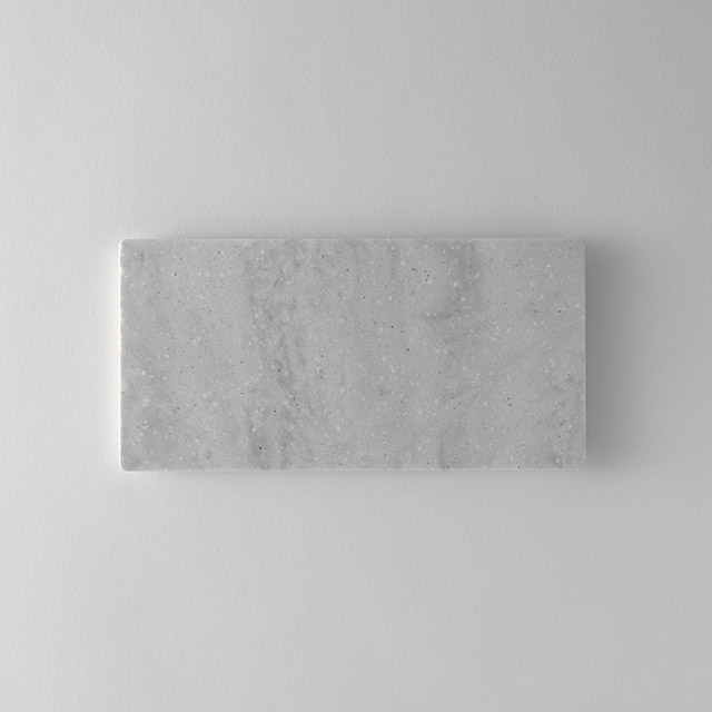 人工大理石長方形皿 白&グレー 24cm
