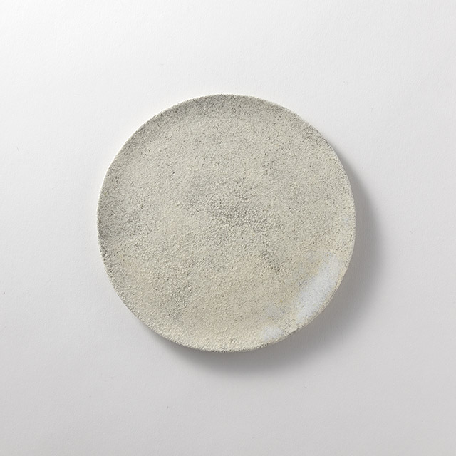 大橋睦 灰釉丸皿 16cm