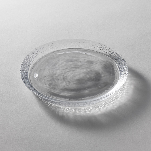 ソモ 丸ガラスプレート 15cm クリア