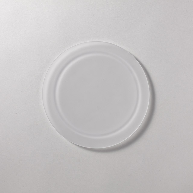 アンジュ 丸ガラスフラットプレート 27cm フロスト