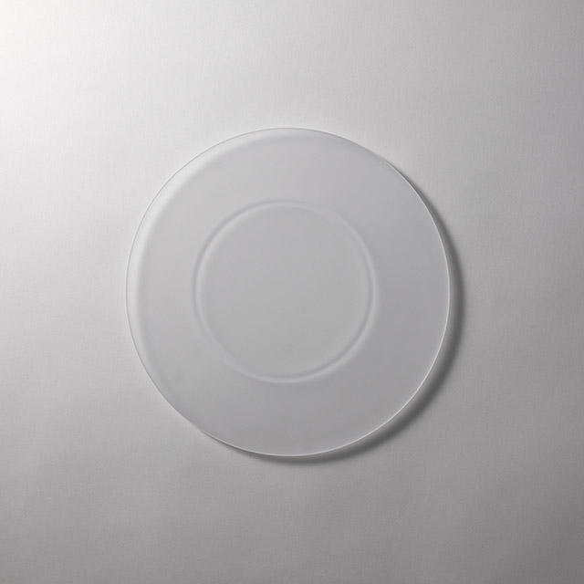 アンジュ 丸ガラスフラットプレート 18cm フロスト