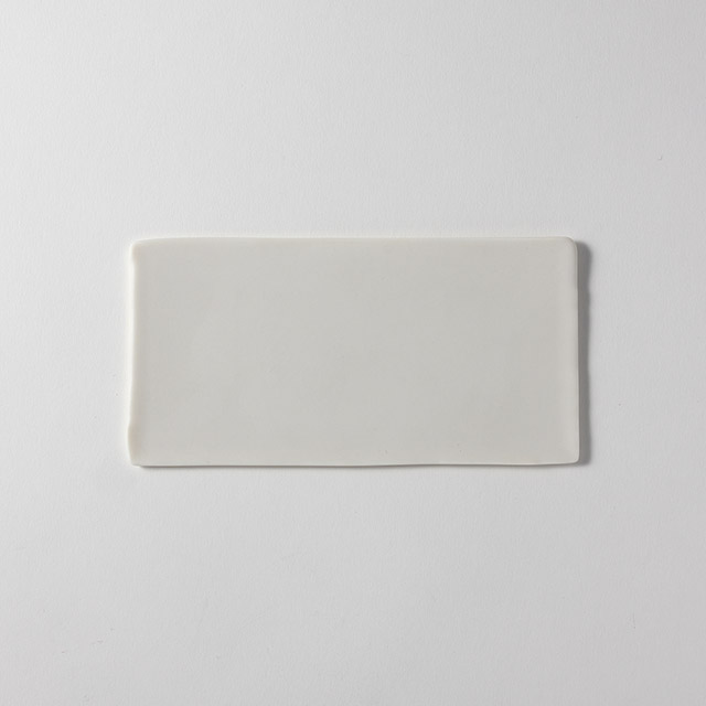 白石陽一 Pheno 磁土長角板皿 白(S)