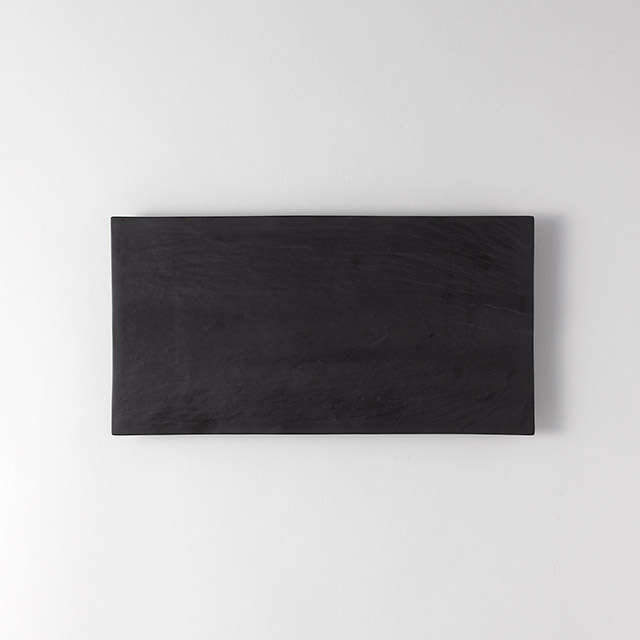 硯石長角プレート ブラック25×13 有田焼