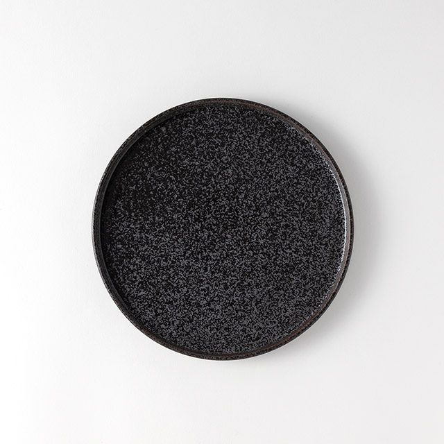 黒結晶フラットプレート23.5丸黒/グレー(B)