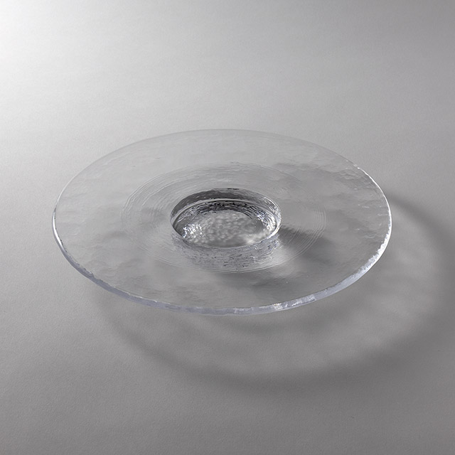 リップル 丸フラットプレート 25cm クリア