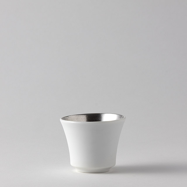 木下和美 白磁銀彩カップ