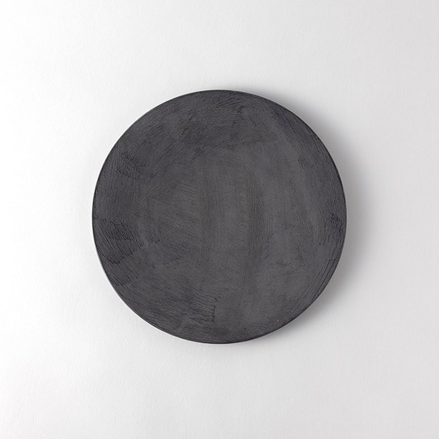 高野友美 フラット丸皿 21cm グレー