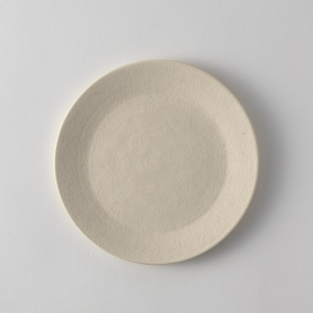 鈴木智子　リム皿15cm（白灰化粧）