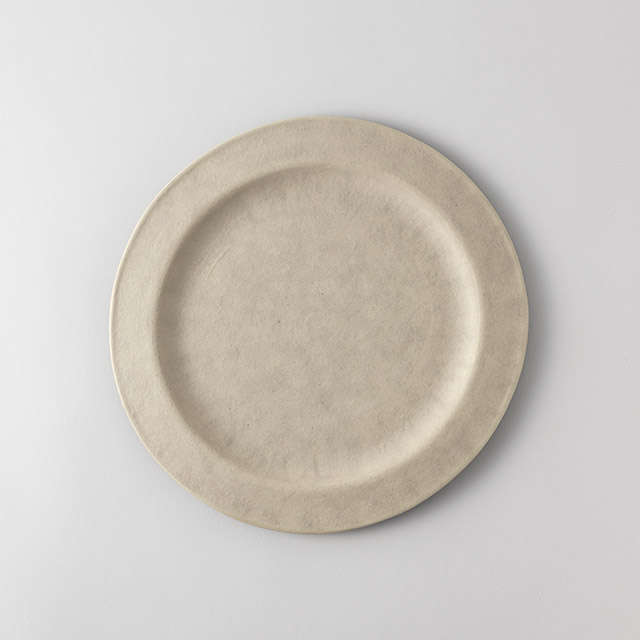 鈴木智子　リム皿25cm（白灰化粧）下向き