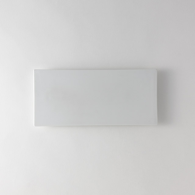 MORIYAMA 足付フラット長角皿30cm白