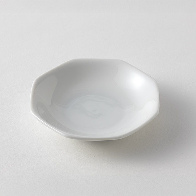 美濃焼 八角小皿10cm 白プレーン