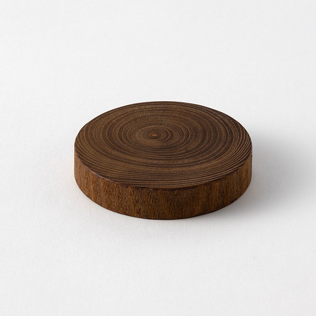 エンジュ　丸コースター　茶8cm