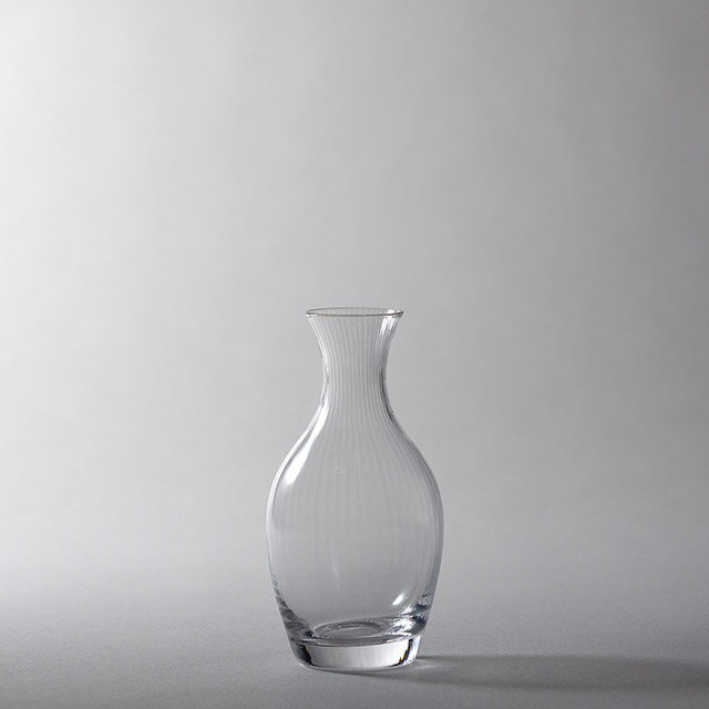 手吹きガラス　一合徳利　しのぎ