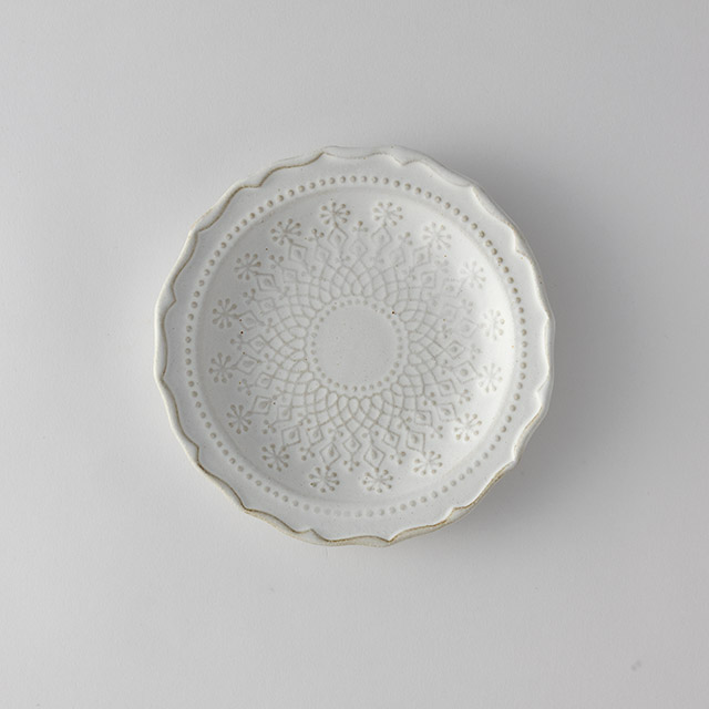 フレンチレースプレート 16cmホワイト