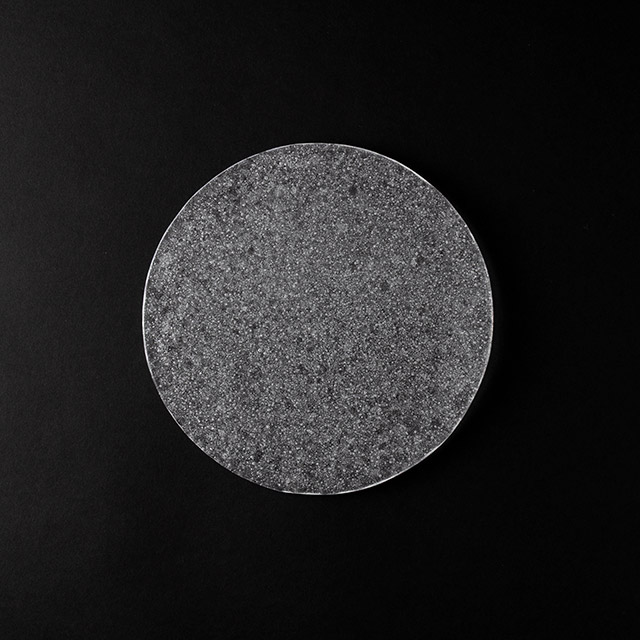 サブロウ　ガラス平丸皿　22cm