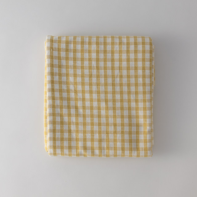 ZH　コットン　テーブルクロス　ギンガムチェック　イエロー
