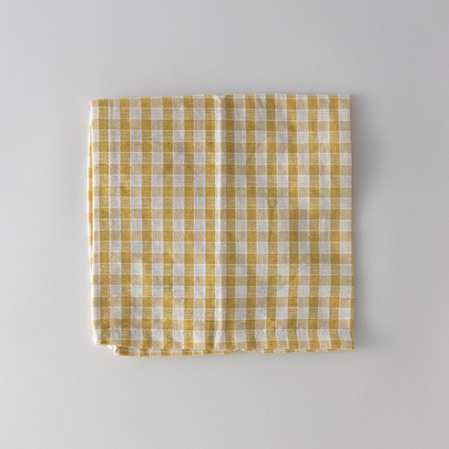 ZH コットン ナプキン ギンガムチェック イエロー