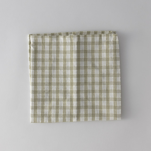 ZH コットン ナプキン ギンガムチェック グリーン
