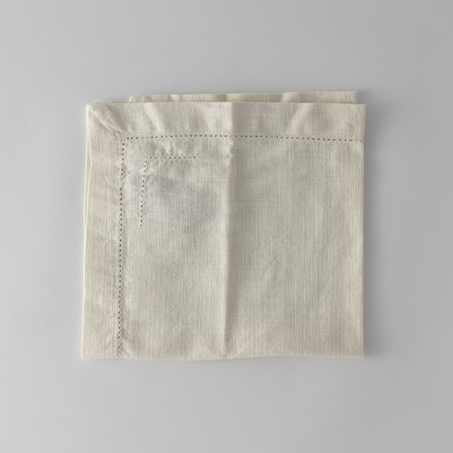 ZH　ヘムステッチ　コットン　ナプキン　ホワイト