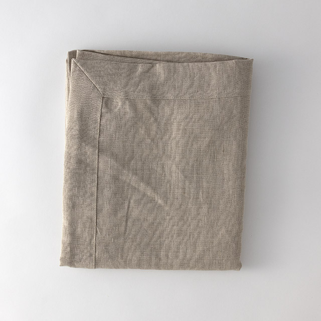 ZH　無地リネン　テーブルクロス　サンドベージュ
