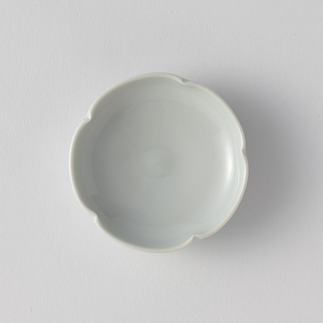 柏木円　りんご釉輪花皿　2寸